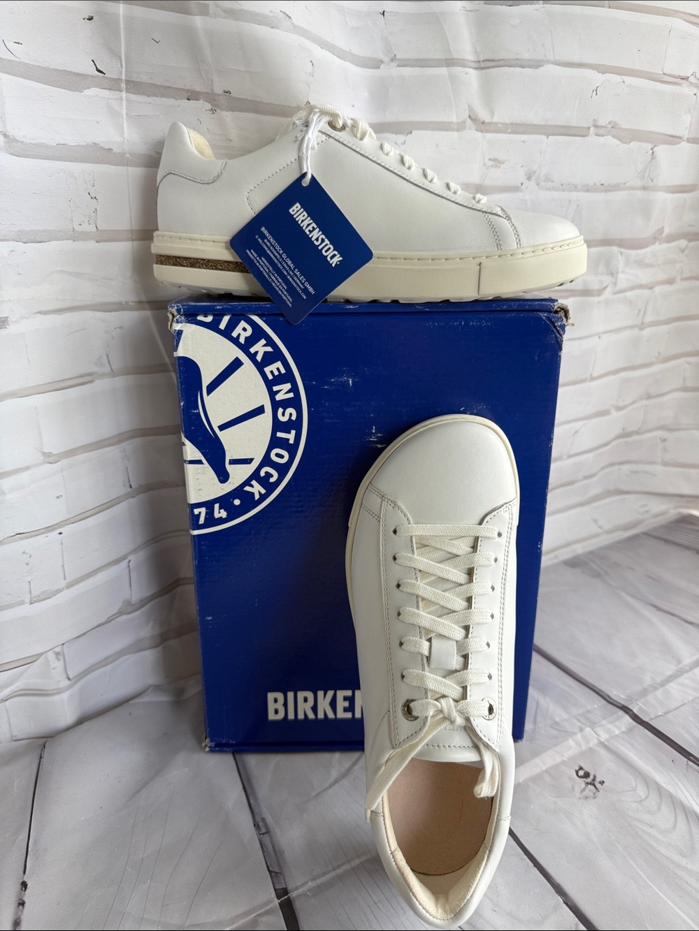 Birkenstock Unisex Bend Low Casual Leather Sneaker in White - EUR 38 Regular Fit